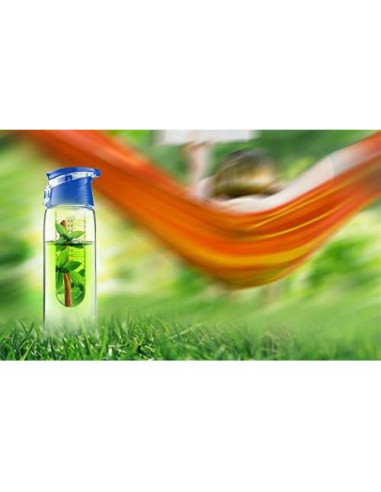 Botella Infusora de Agua Asobu Sabor a Fruta 590 ml Azul