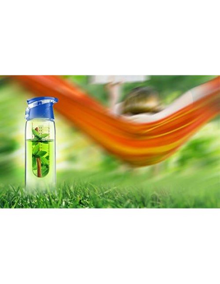 Botella Infusora de Agua Asobu Sabor a Fruta 590 ml Azul
