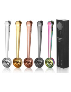 Cucharón de Café y Clips para Bolsas AKOAK - Acero Inoxidable