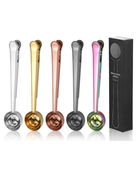 Cucharón de Café y Clips para Bolsas AKOAK - Acero Inoxidable