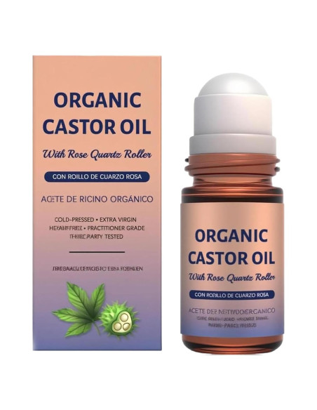 Aceite de Ricino Orgánico Dosoecse con Rodillo de Cuarzo Rosa 159g