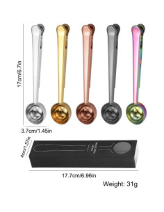 Cucharón de Café y Clips para Bolsas AKOAK - Acero Inoxidable 2