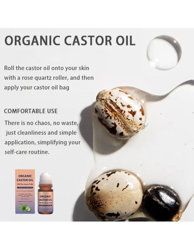 Aceite de Ricino Orgánico Dosoecse con Rodillo de Cuarzo Rosa 159g