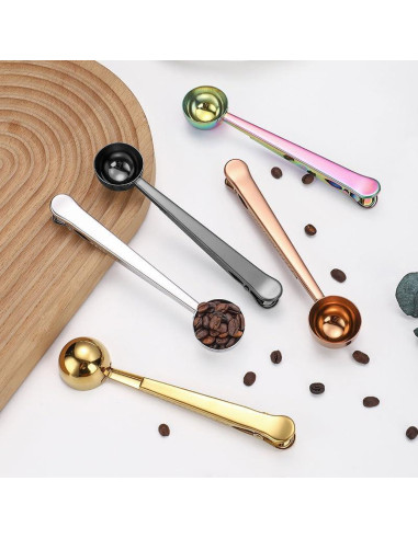 Cucharón de Café y Clips para Bolsas AKOAK - Acero Inoxidable