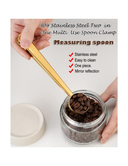 Cucharón de Café y Clips para Bolsas AKOAK - Acero Inoxidable