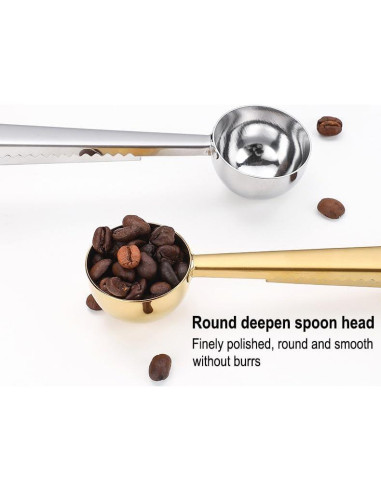 Cucharón de Café y Clips para Bolsas AKOAK - Acero Inoxidable
