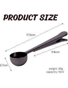 Cucharada de Café con Clip Crethinkaty Acero Inoxidable 17.5cm 2