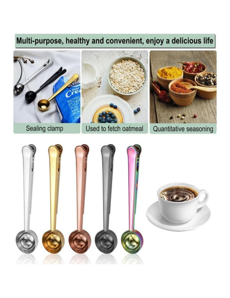 Cucharón de Café y Clips para Bolsas AKOAK - Acero Inoxidable