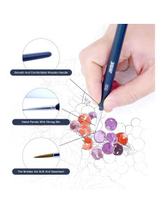 Juego de 11 Pinceles de Detalle Fino XZHY - Punta Fina Nylon 2