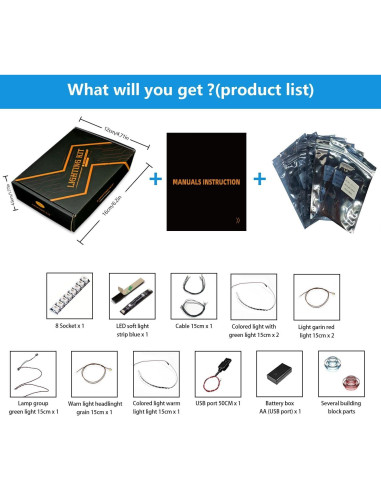 Kit de Luz LED BRIKGLOW para Lego 75433 Nave Jango Fett