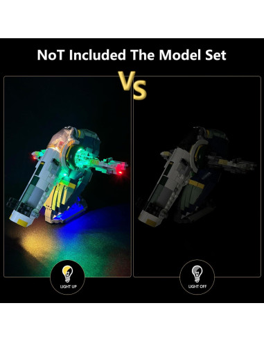 Kit de Luz LED BRIKGLOW para Lego 75433 Nave Jango Fett