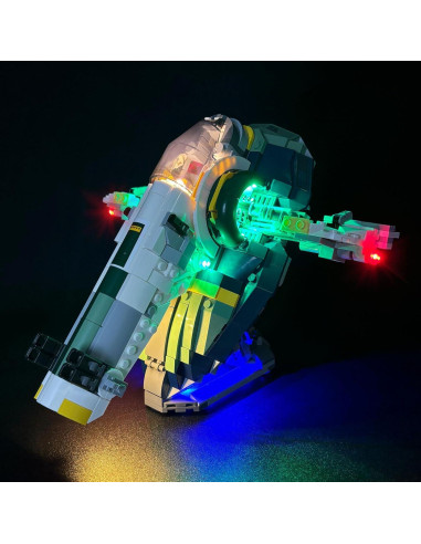 Kit de Luz LED BRIKGLOW para Lego 75433 Nave Jango Fett