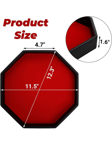 Bandeja Octagonal para Lanzar Dados Noamus 29.2 cm Rojo