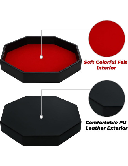 Bandeja Octagonal para Lanzar Dados Noamus 29.2 cm Rojo