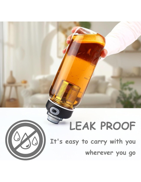 Botella de Agua de Vidrio 1006ml con Infusor CHPINDAM Botella de Agua de Vidrio 1006ml con Infusor CHPINDAM