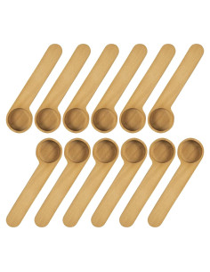 Cucharón Medidor de Madera KVMORZE 12 Unidades para Café