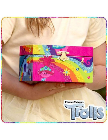 Caja de Joyería Musical Mini Tesoros Trolls 15.2x11.8x8.9cm