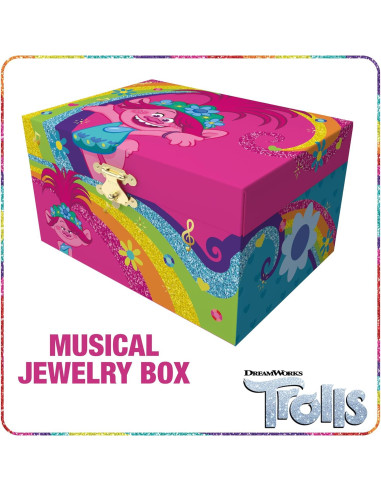 Caja de Joyería Musical Mini Tesoros Trolls 15.2x11.8x8.9cm