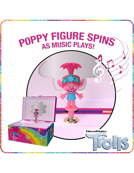 Caja de Joyería Musical Mini Tesoros Trolls 15.2x11.8x8.9cm