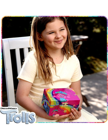 Caja de Joyería Musical Mini Tesoros Trolls 15.2x11.8x8.9cm