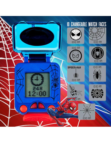 Reloj Digital Educativo Accutime Spider-Man Azul para Niños