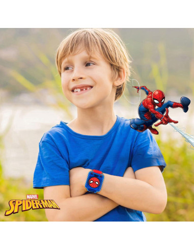 Reloj Digital Educativo Accutime Spider-Man Azul para Niños