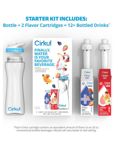 Botella de Agua Cirkul 22oz (650ml) + 2 Cartuchos Sabor 2