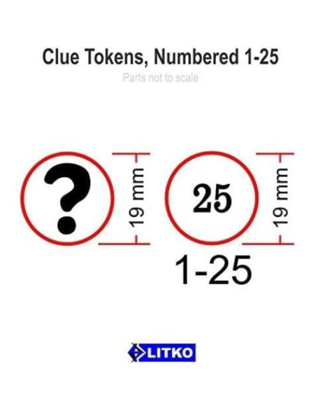 Fichas de Pista LITKO Numeradas 1-25 Doble Cara (25 Unidades)