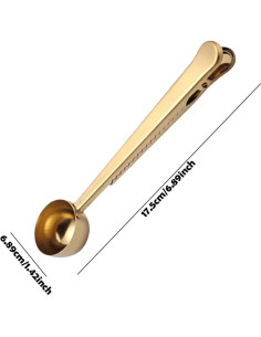 Cuchara Medidora de Café Clip EMVANV Acero Inoxidable Dorado 2