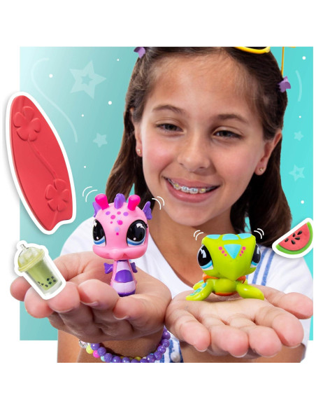 Littlest Pet Shop Paquete de Mascotas 4 Pack Serie 4 - 8 Figuras y 12 Accesorios