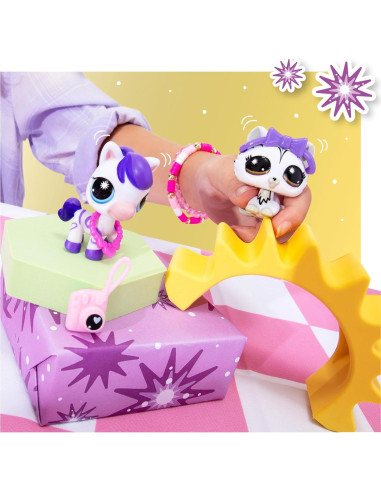 Littlest Pet Shop Paquete de Mascotas 4 Pack Serie 4 - 8 Figuras y 12 Accesorios