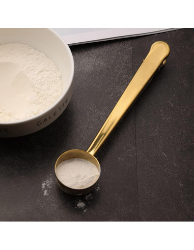 Cuchara Medidora de Café Clip EMVANV Acero Inoxidable Dorado