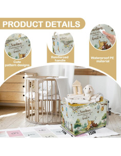 Cesta de Almacenamiento Winnie Azul 38x27.9x23.9 cm Plegable 2