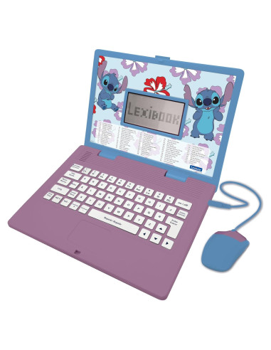 Laptop Educativa Bilingüe Lexibook Disney Stitch 124 Actividades