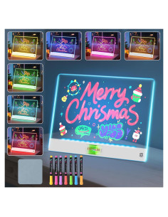 Tablero de Notas LED Yecuip 35x26 cm Recargable 7 Colores