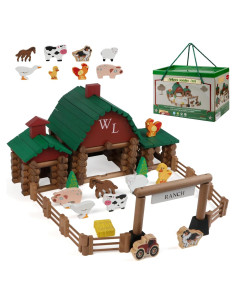 Conjunto de Troncos de Madera Wondertoys 164 Piezas Educativo