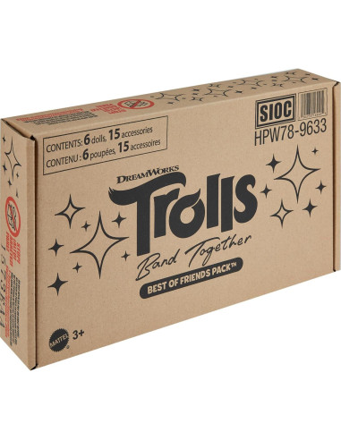 Juguetes Mattel DreamWorks Trolls Paquete Mejores Amigos 7 Figuras