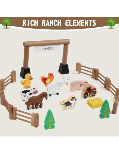 Conjunto de Troncos de Madera Wondertoys 164 Piezas Educativo