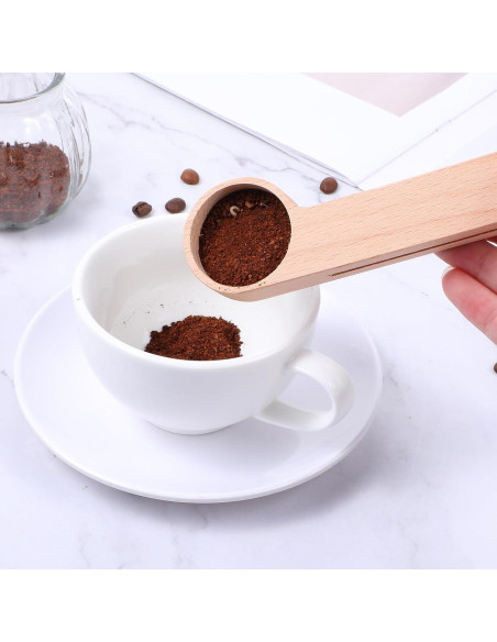 12 Cucharones de Madera con Clip para Bolsas Tobeelec
