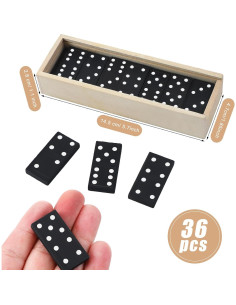 Juego de Dominó Miniatura Hungdao 36 Piezas Madera Clásico 2
