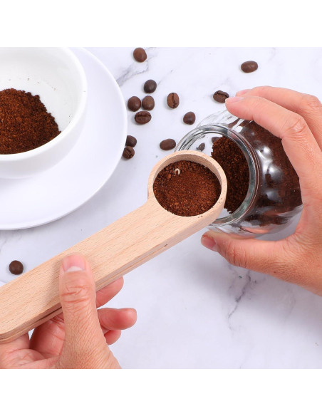 12 Cucharones de Madera con Clip para Bolsas Tobeelec