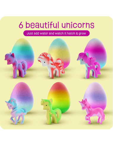 Huevo de Hatching Unicornio Dan&Darci - Paquete de 6 - Crece 600%
