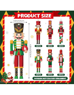 Conjunto de Adornos de Cascanueces de Madera 96 Piezas 2