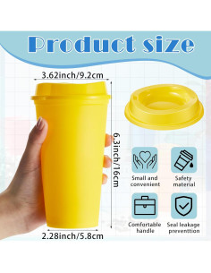 12 Tazas de Café Reutilizables FillTouch 473 ml con Tapas 2