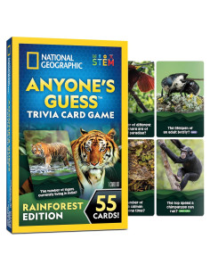 Juego de Tarjetas de Trivia de Animales National Geographic - 55 Tarjetas Jumbo para Niños