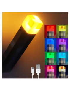 Lámpara de antorcha de pared Yevheniy 7 colores recargable USB