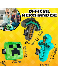 Set de Regalo Minecraft: Bolsa Cruzada Creeper + 3 Peluches + Estuche 2