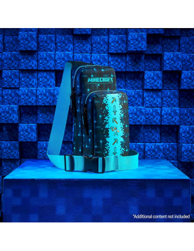 Set de Regalo Minecraft: Bolsa Cruzada Creeper + 3 Peluches + Estuche