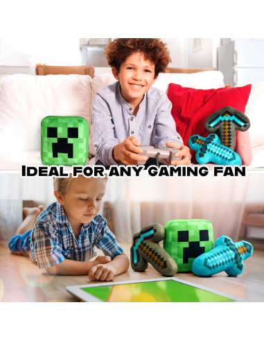 Set de Regalo Minecraft: Bolsa Cruzada Creeper + 3 Peluches + Estuche