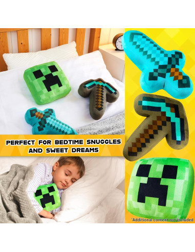 Set de Regalo Minecraft: Bolsa Cruzada Creeper + 3 Peluches + Estuche